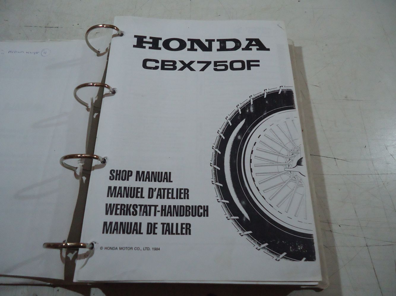 Honda CBX750F Workshop Manual Book Folder CBX750