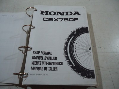 Honda CBX750F Workshop Manual Book Folder CBX750